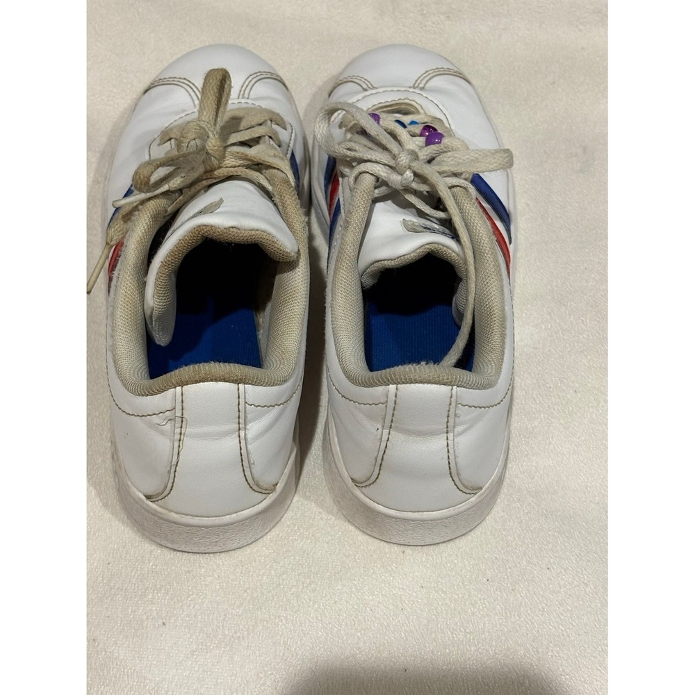 Adidas VL Court 2.0 Kids Sneakers White Red Blue FY7170 Size 3 US - Picture 5 of 7